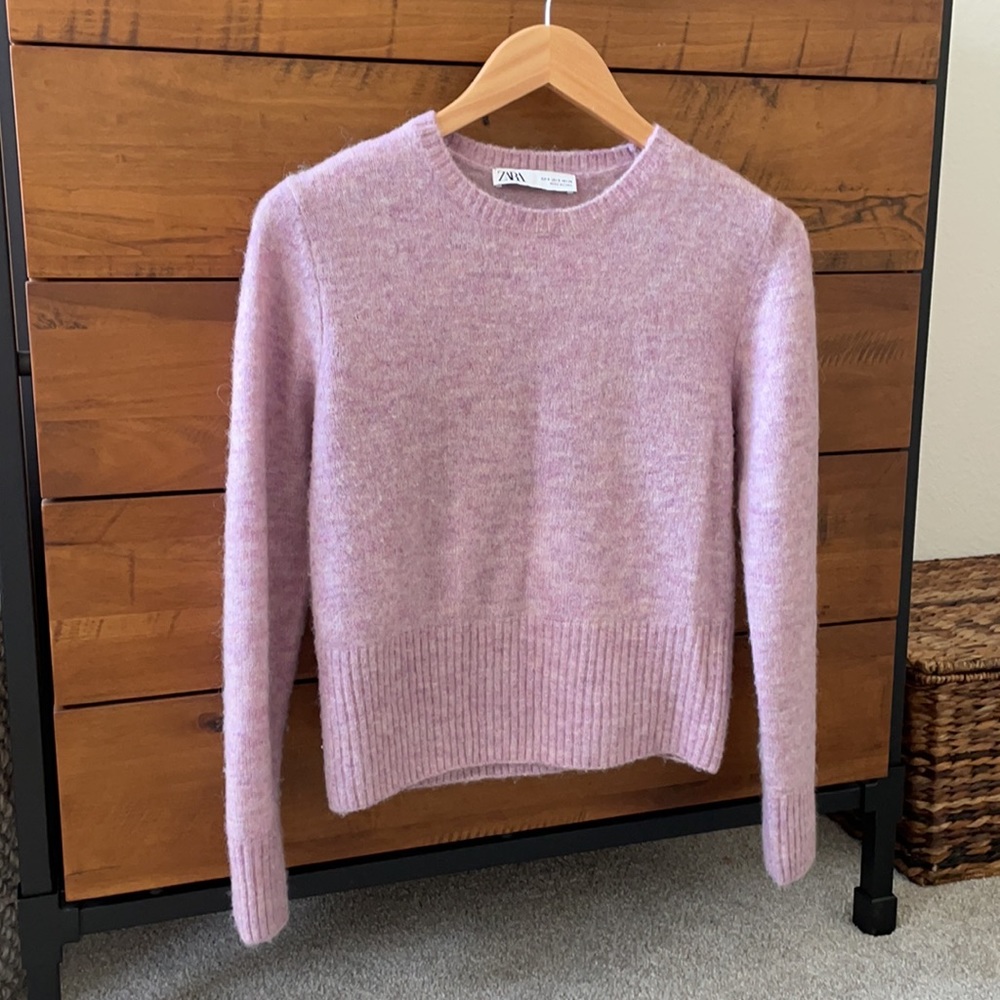 Zara alpaca wool blend crew sweater